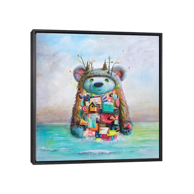 «The Adventure» par Scott Mills - impression d'art graphique, H 26 po x l 26 po x P 1,5 po, Toile avec cadre noir patiné