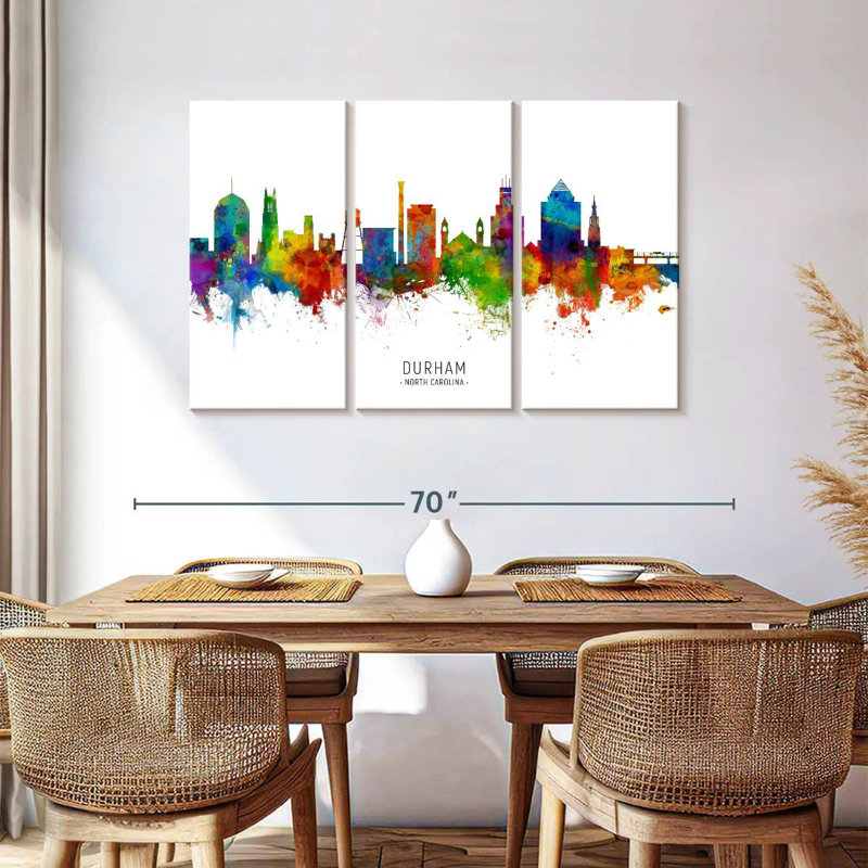 Durham North Carolina Skyline I, 36" H x 57" W