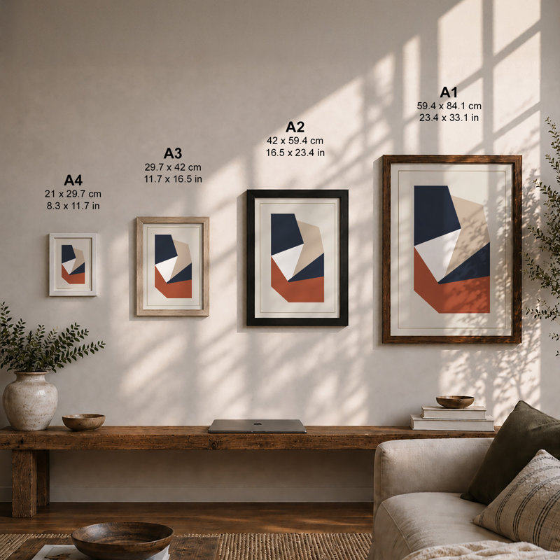 Tension Geometric - Framed Print, Walnut, A1 - 84.1 x 59.4 cm