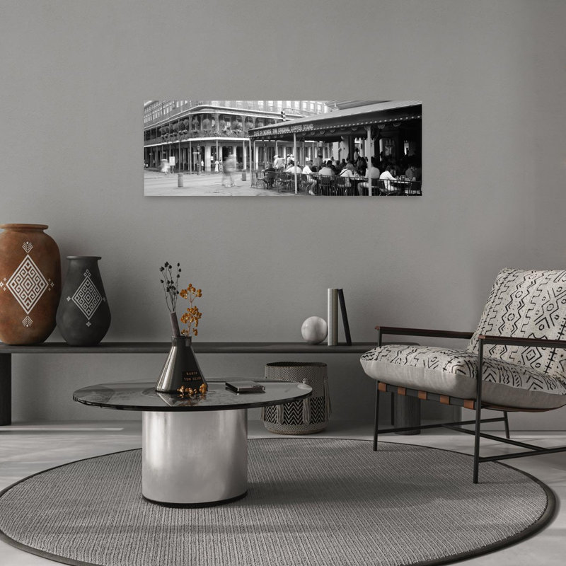 Cafe du Monde French Quarter New Orleans LA 1 Piece Wrapped Canvas Panoramic Wall Art, 30.48 cm H x 91.44 cm W