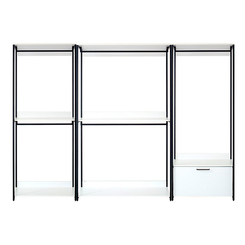 Versatile Freestanding Wood Closet System With Sturdy Metal Frame