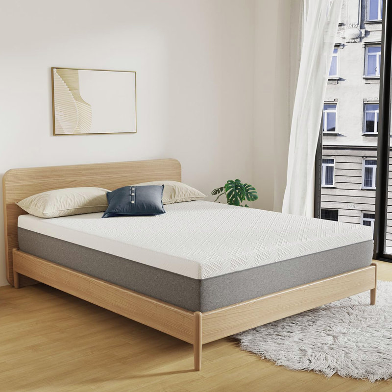 Matelas, mousse viscoélastique grise pour une nuit fraîche et soulagement de la pression, sensation de peluche moyenne avec isolant de mouvement