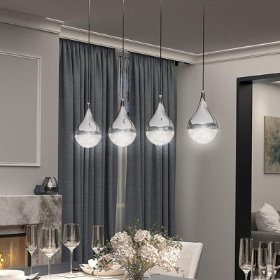 Alazae 4 - Light Chrome LED Kitchen Island Pendant