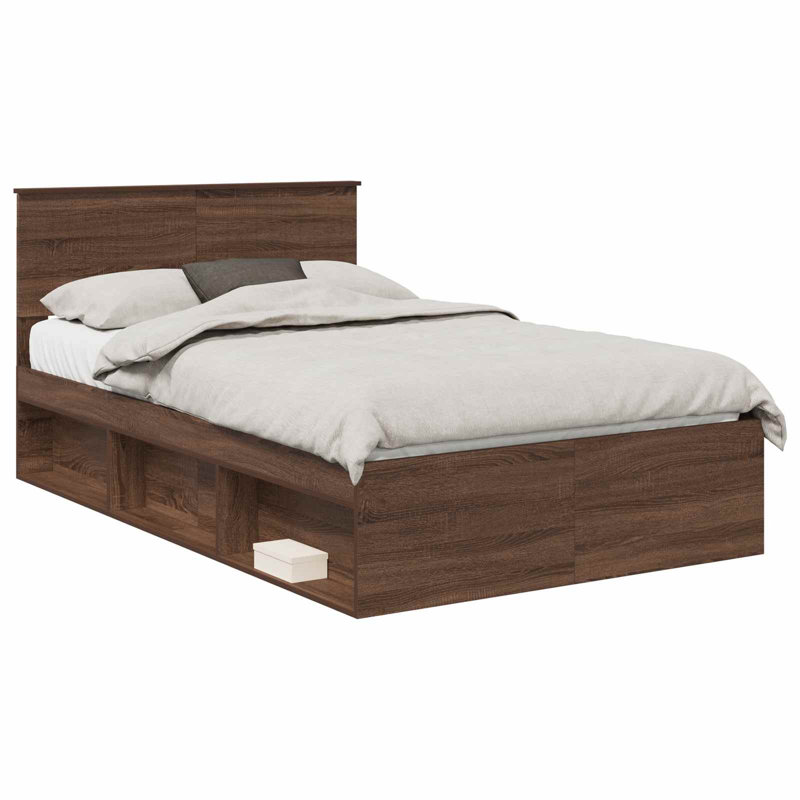 Solid Wood Bed, Small Double (4'), Brown Oak