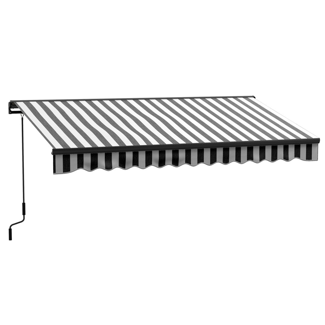 Dakota Fields 350cm W x 250cm D Polyester Cover Retractable Patio Awning