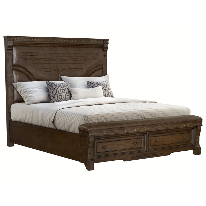 Upholstered Panel Storage Bed, Queen