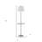 60" Nickel Tray Table Floor Lamp With White Transparent Glass Square Shade