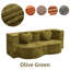 Canapé-lit en forme de cœur convertible en forme de cœur, canapé-lit sans assemblage en éponge de 78,7 pouces dans une boîte avec coussins pour salon, appartement et chambre d'amis - Vert olive
