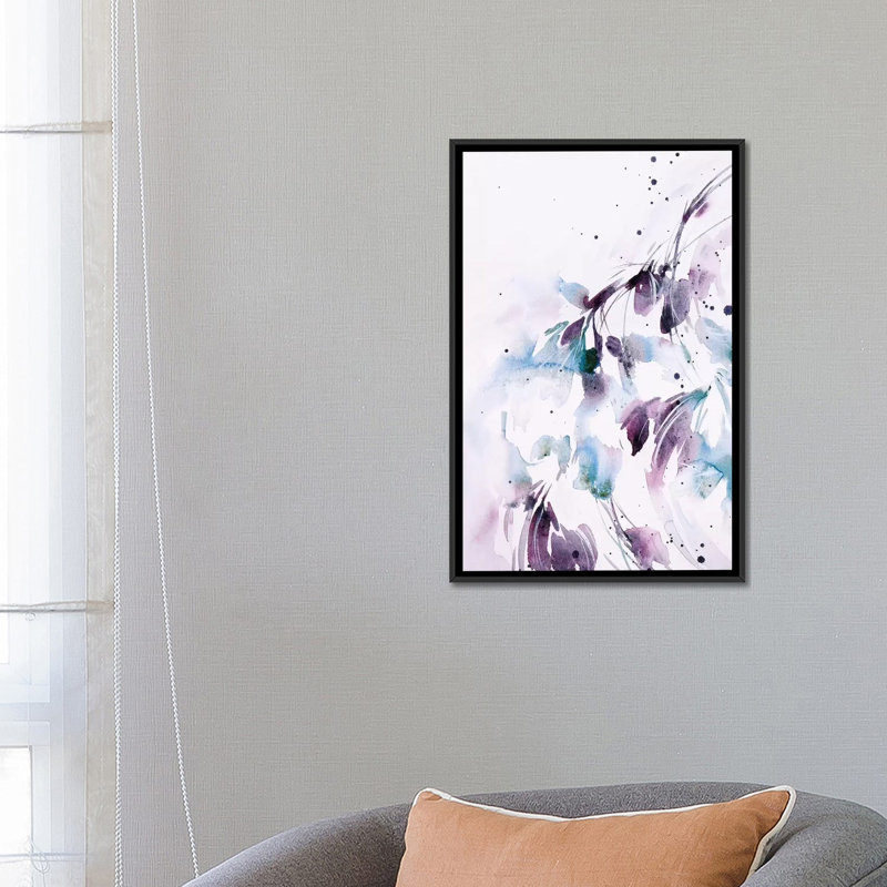 « leaves iv », impression sur toile, H 26 po x l 18 po x P 1,5 po, Toile avec cadre noir, Pas de tapis