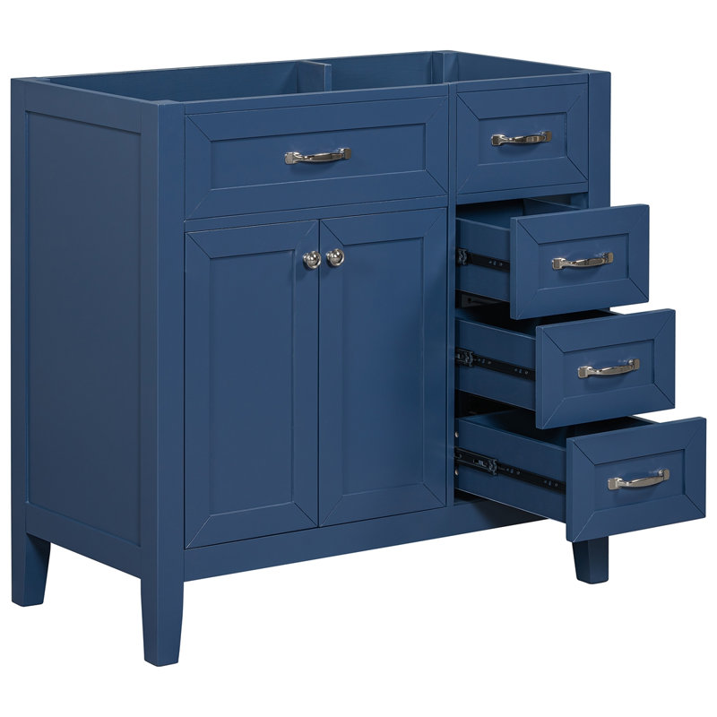 Meuble-lavabo pour salle de bain sans meuble-lavabo, Bleu, Chrome