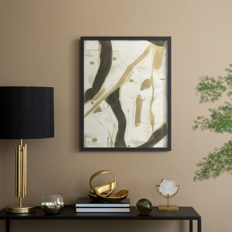 Abstract LVII Framed Print - Ready To Hang - Made in USA, 10" H x 8" W, Black