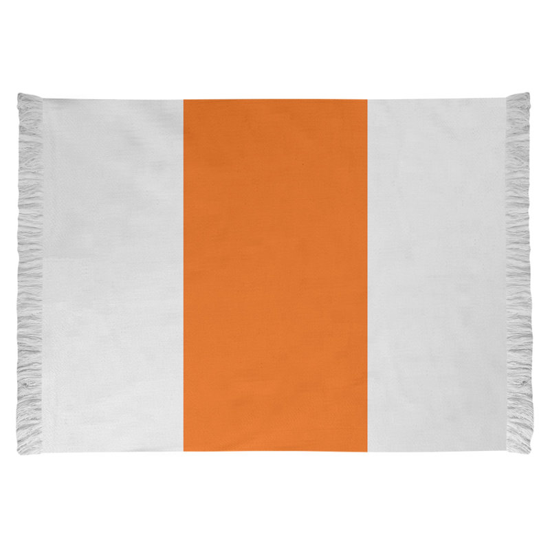 Tapis blanc/orange tissé à plat Miami, Oui