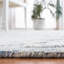 Tapis bleu / ivoire en laine / viscose touffeté à la main Restoration-667231766