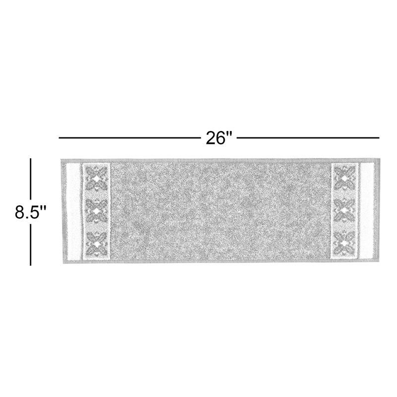 Tapis d'escalier intérieur gris antidérapant