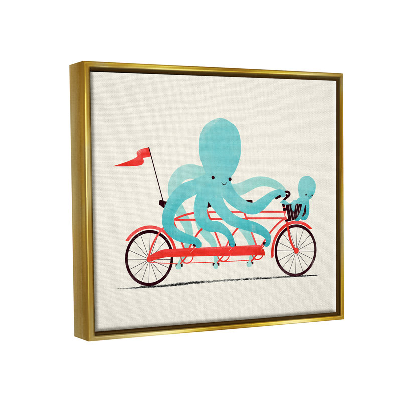 Vélo Octopus Tandem par Jay Fleck, Cadre flottant métallique doré, H 25 po x l 31 po x P 1,7 po