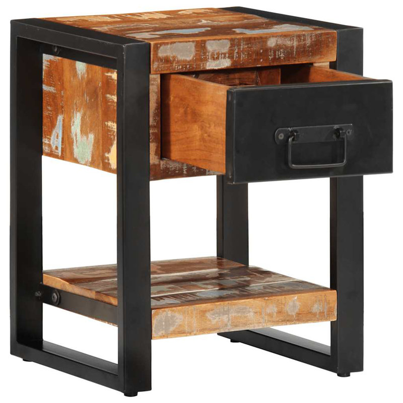 Amijah 35cm W Iron Bedside Table