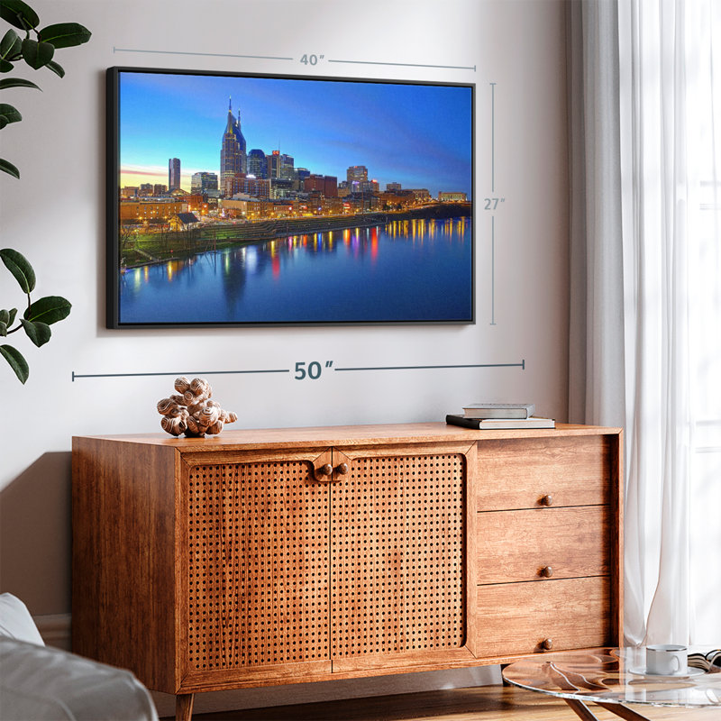 «Nashville City Skyline», reproduction sur toile, H 27 po x l 40 po