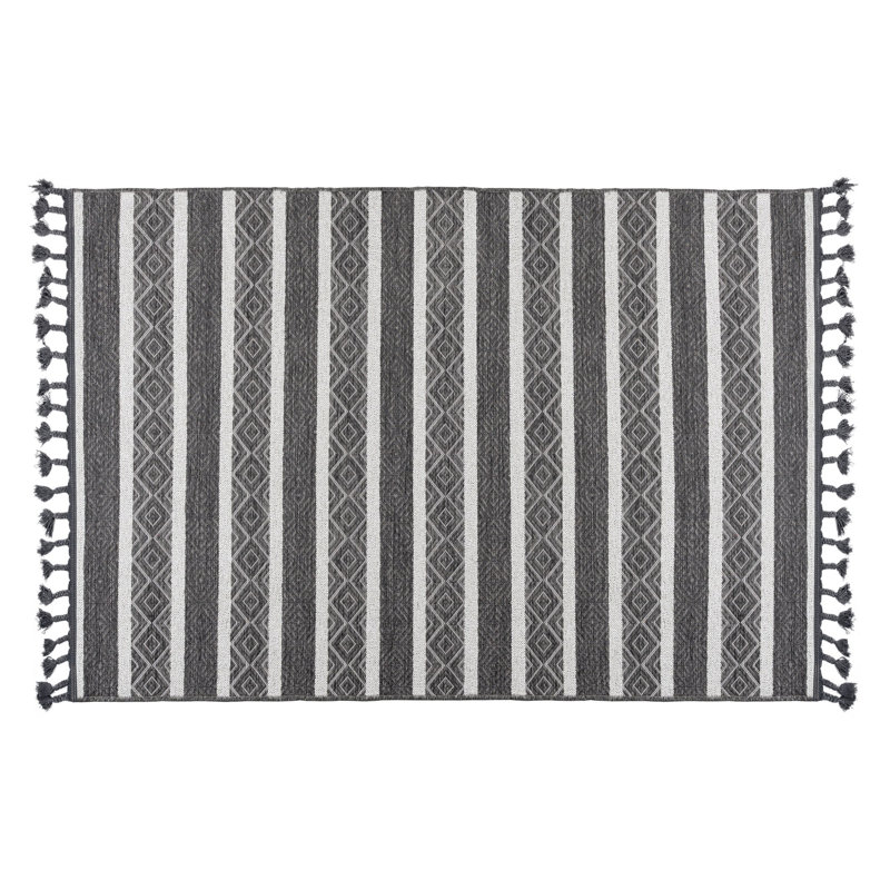 Soft Grey Area Rug, 3.9 x 5.9 Feet | 64% Cotton, 21% Polyester, 15% Chenille, Machine Woven, 1450 g/m² | Antibacterial, 0.2 in Pile Height, Washable (30°C) | Perfect for Living Room, Bedroom & Cozy Spaces