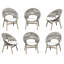 4 Seats 5 Pcs Grade-A Weathered Teak Wood Dining Set: 60" Sema Round Table And 4 Robas Arm Chairs #11Ro3504-1495452724