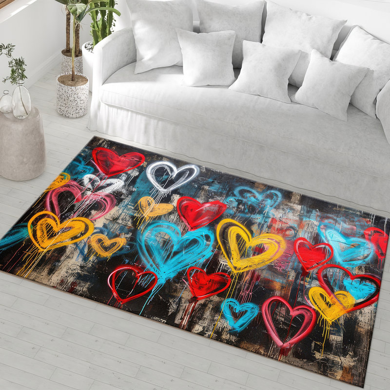 Floral Pattern With Pile Soft Type Printed Rug Featuring Vibrant Colors Ideal For Enhancing Living Room Decor