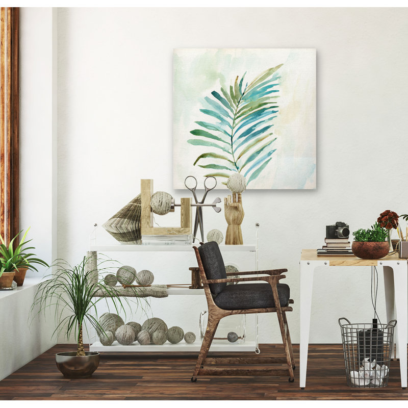 « tropical leaf i », peinture, H 16 po x l 16 po x P 1,5 po, Toile tendue