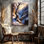 «Winter Landscape Snowy Canyon Bare Tree Rustic Nature», reproduction d'art sur toile, paysage rustique, décoration pour chambre à coucher, salon, bureau, galerie, décoration murale