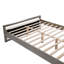 Lit avec tête de lit en tissu ivoire, structure en bois-937455747