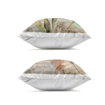 Vintage Collage French Florals Design by Sasha Outdoor Printed Pillow (Set of 2)