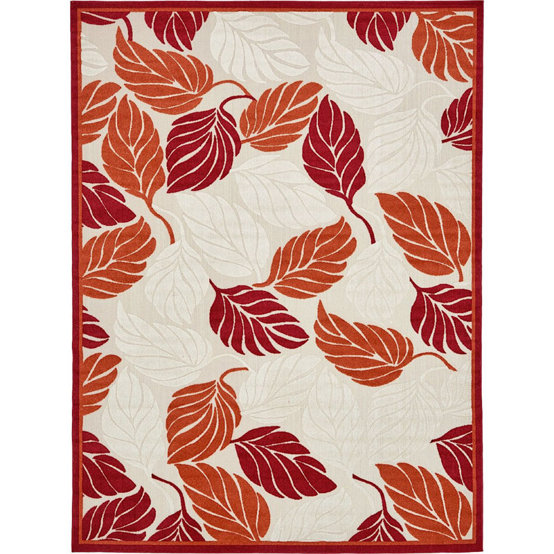 Outdoor Veranda Area Rug Fall Color, Rectangle 9' x 12'