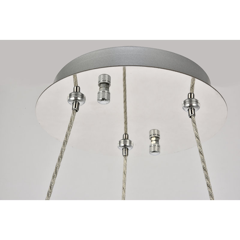 Sunderland - Light LED Pendant, Chrome, 3" H x 31" W x 31" D