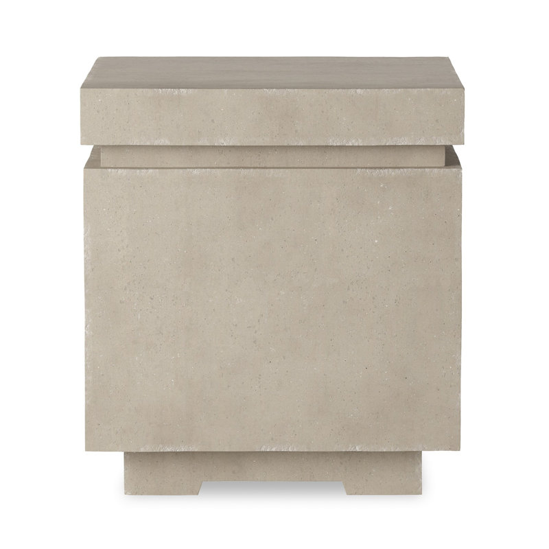 Posen 21.5" H x 20" W Concrete Propane Outdoor Fire Pit Table, Natural Concrete
