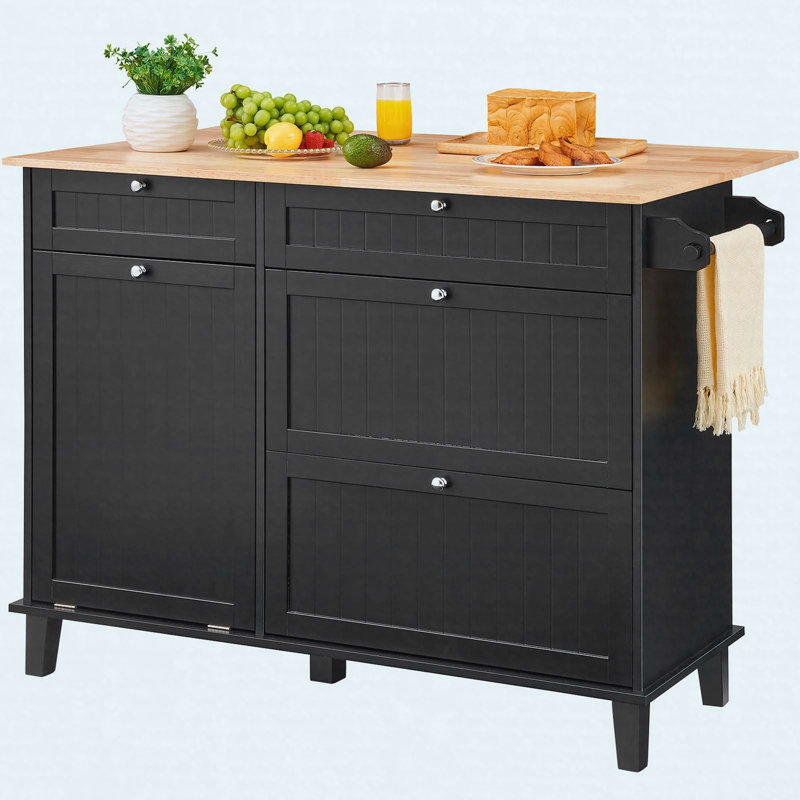 Armoire de rangement avec chariot et poubelle Kitchen Island