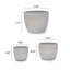 Handmade Ceramic Flower Pot Set of 3, 15/12/9 Inch Diameter, White Diamond Pattern, for Succulents Indoor/Outdoor Use on Windowsill & Bookshelf, Breathable Clay
