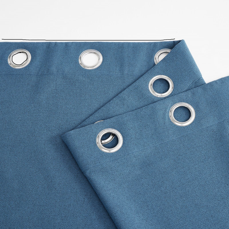 Prebe Microfiber / Microsuede Blackout Curtain Pair, Blue, 168cm Width x 183cm Drop