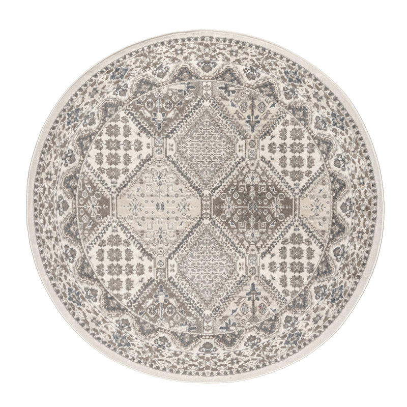 Tapis beige / crème Holden, Rond 8 pi