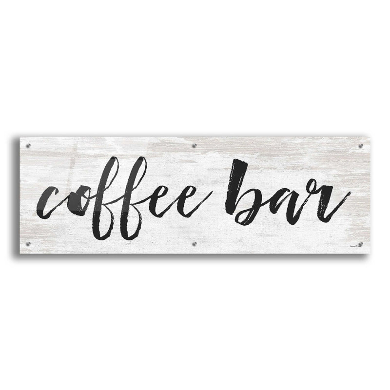 «Coffee Bar on White» par lettré et doublé - impression sans cadre, H 16 po x l 48 po x P 0,2 po