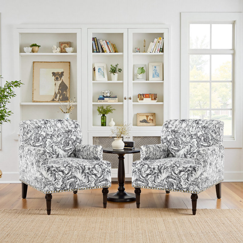 Chaise avec accoudoirs Glenetta Iliana, Chenille noir