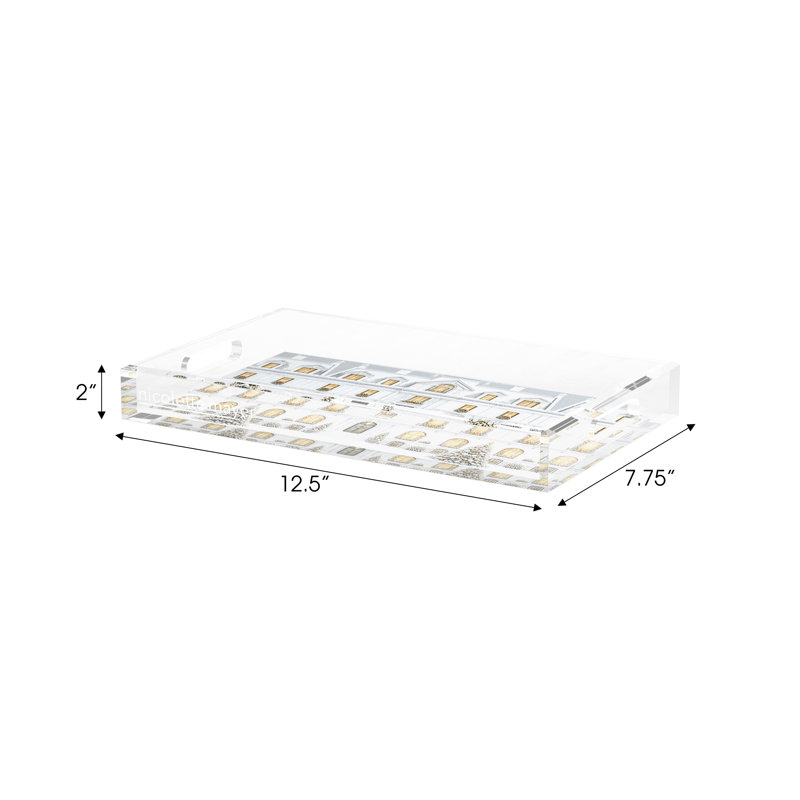 Acrylic Decorative Tray, 12.5"W x 7.75"D
