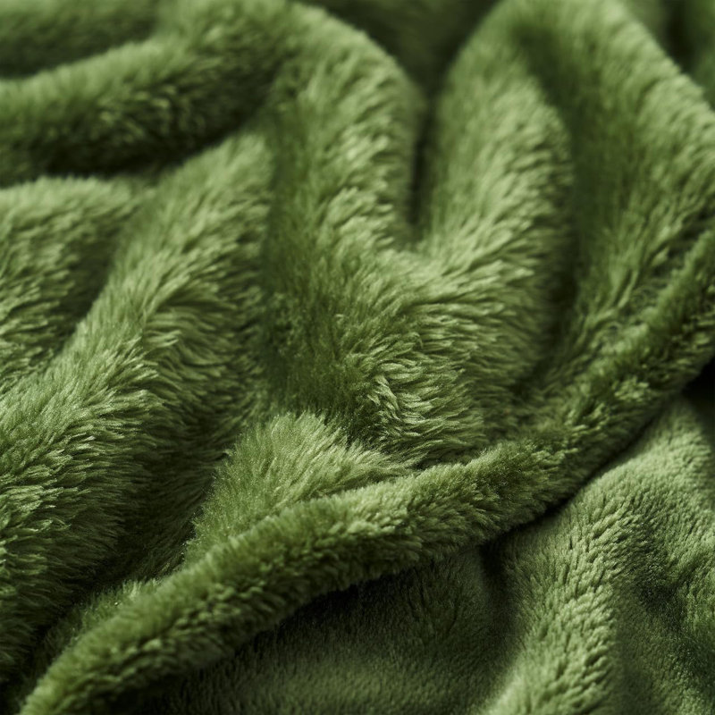 Plain Weave / Muslin Throw Blanket, Green, Twin Extra Long