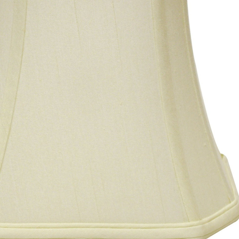 Ivory Monay Shantung Silk Bell Lamp Shade, Egg, 13" H x 18" W x 18" D