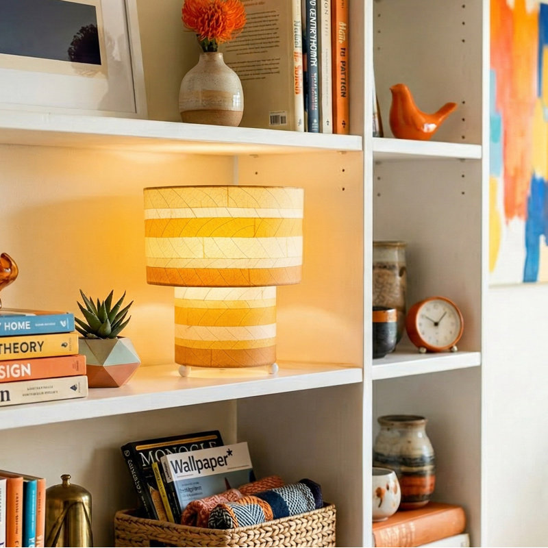  Striped Mushroom Table Lamp Orange, Orange