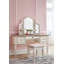 Ensemble coiffeuse avec tabouret et miroir Heraldas
