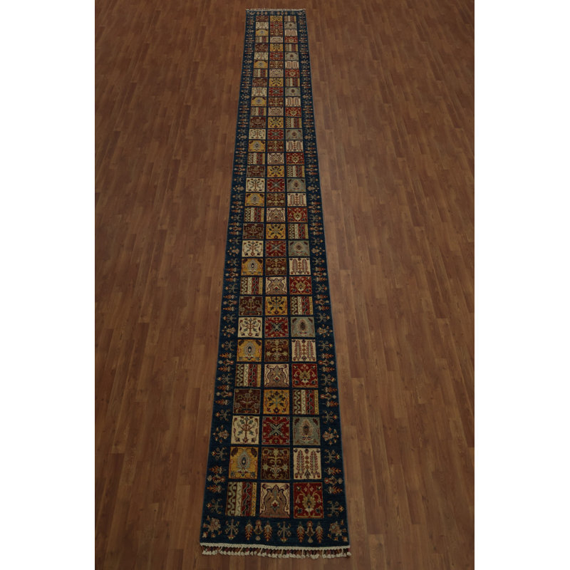 Tapis de couloir oriental magnifiquement conçu Kazak 3 x 23