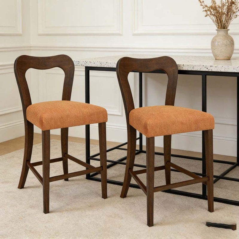 Ensemble de tabouret de comptoir, Caramel, noyer