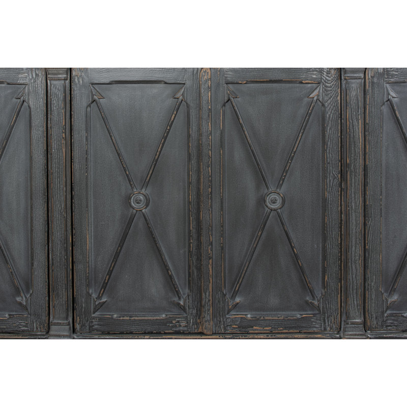 Marksman 96'' Concrete Gray Solid Wood Traditional Sideboard