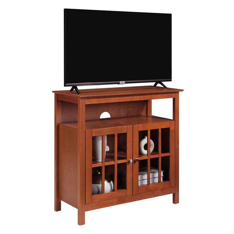 Bamard 40" TV Stand with Storage Cabinets, Cherry