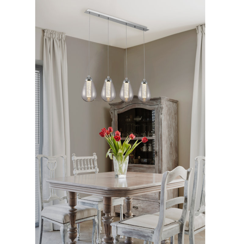 Nazario 4 - Light Chrome LED Kitchen Island Pendant