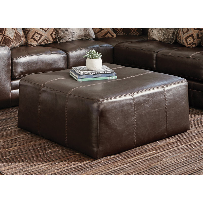 Andrienne Upholstered Ottoman, Brown 