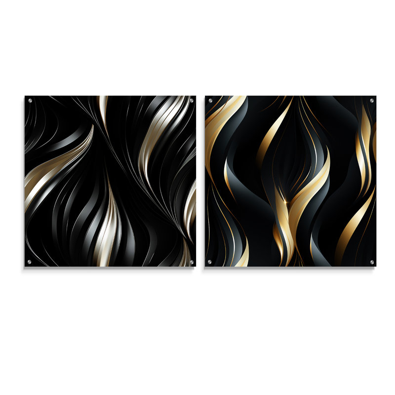 Aurore - Ensemble de 2 art mural en verre acrylique, H 36 po x l 73 po