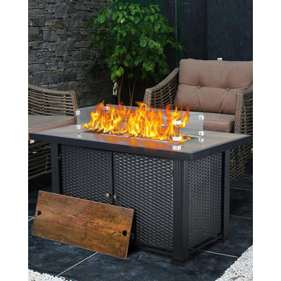 Lit de jardin surélevé, jardinière surélevée avec aspect osier en rotin, tablette de rangement pour outils, conception portative pour herbes, légumes, fleurs, 